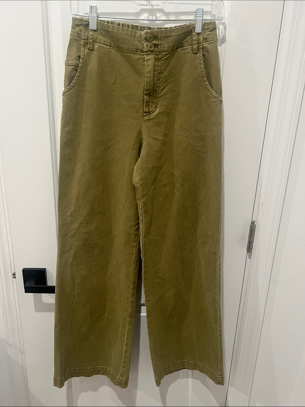 YFB Wide-Leg High-Rise Pants in Olive Green Size Small